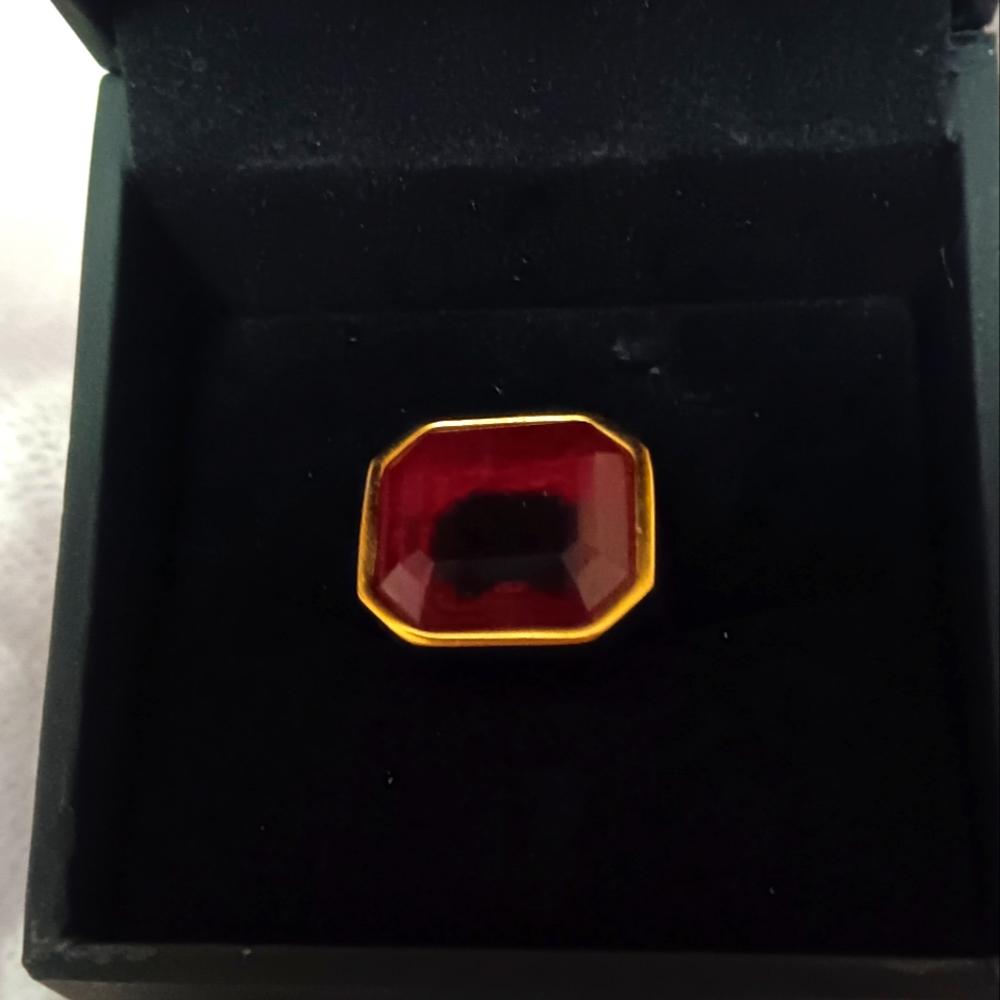 Beautiful Stamped Ruby Gold Ring - image 1